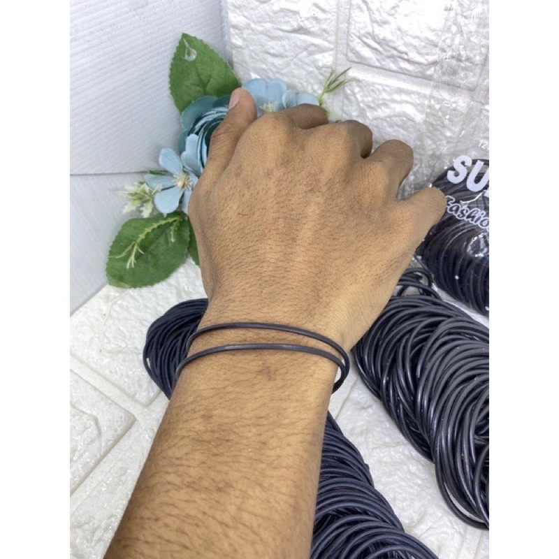 Gelang Karet Polos Hitam Gelang Pria Gelang Hitam