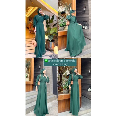 Gamis Malaysia Terbaru 2022 Aliyah | Dress busana muslim | syar'i |gamis wanita | fashion wanita | aju gamis Remaja Dewasa untuk kondangan Bahan Ceruty Armani Babydoll Premium  Oversize-5