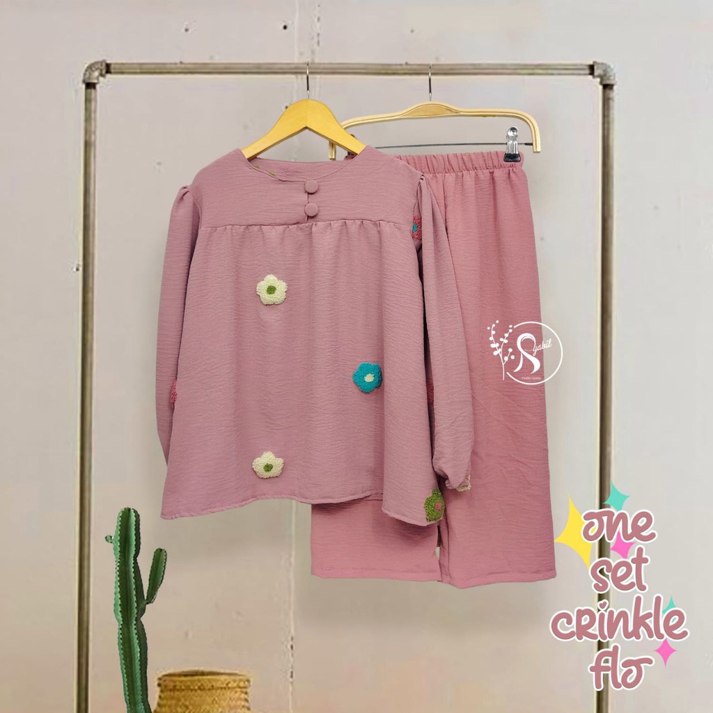 Afsheenastore Set Crinkle Flo By Syabil