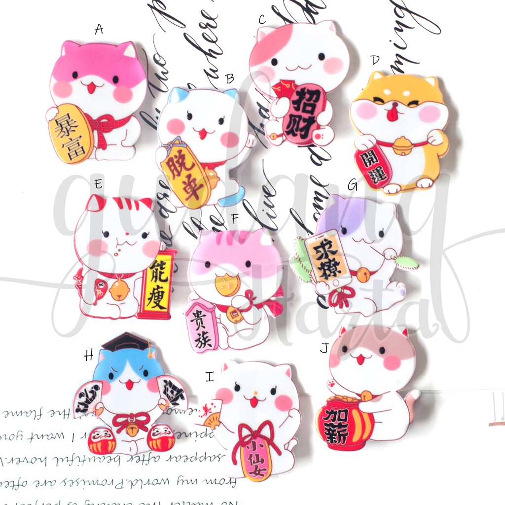 GEMEZ Jepit Rambut Anak Lucky Cat Chubby Kucing Gendut Neko Hairclip 201085