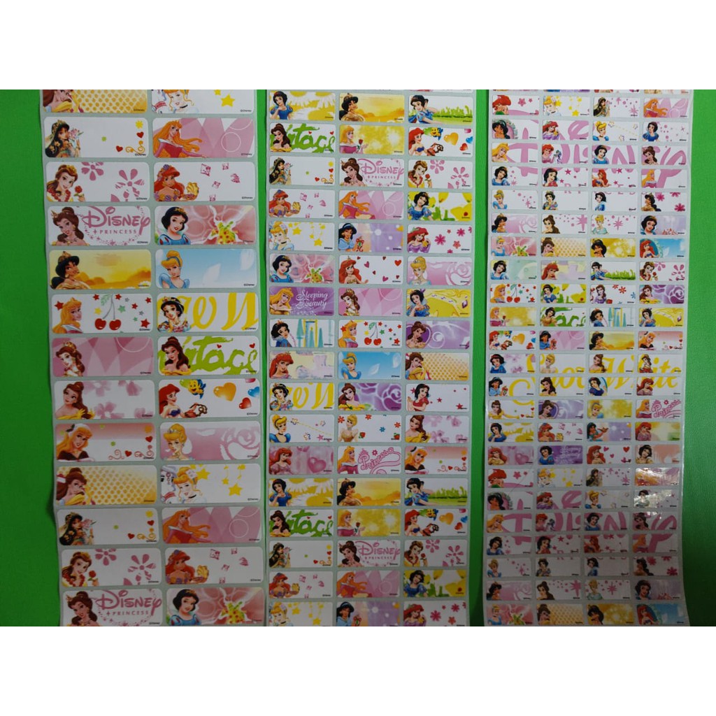 

PRINCESS DISNEY Stiker label nama waterproof anti air murah