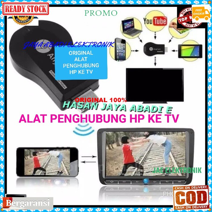 penyambung layar handphone ke televisi anycast hdmi mirae cast youtube video receiver support TV