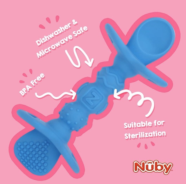 Nuby SureGrip Dipeez self Feeding Spoon  ( Assorted colour) - Sendok makan bayi