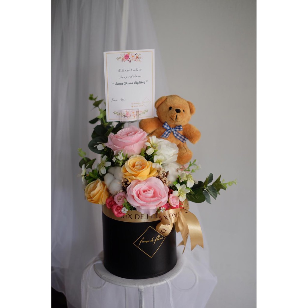 

bunga boneka, box bunga, bunga kado, bunga ultah