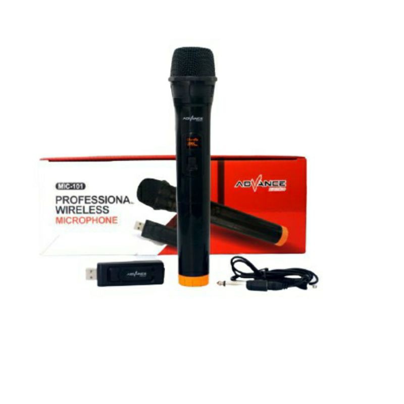 mic Wireless Single Advance Mic-101/Mikropon Nirkabel Portable/Professional Wireless Microphone