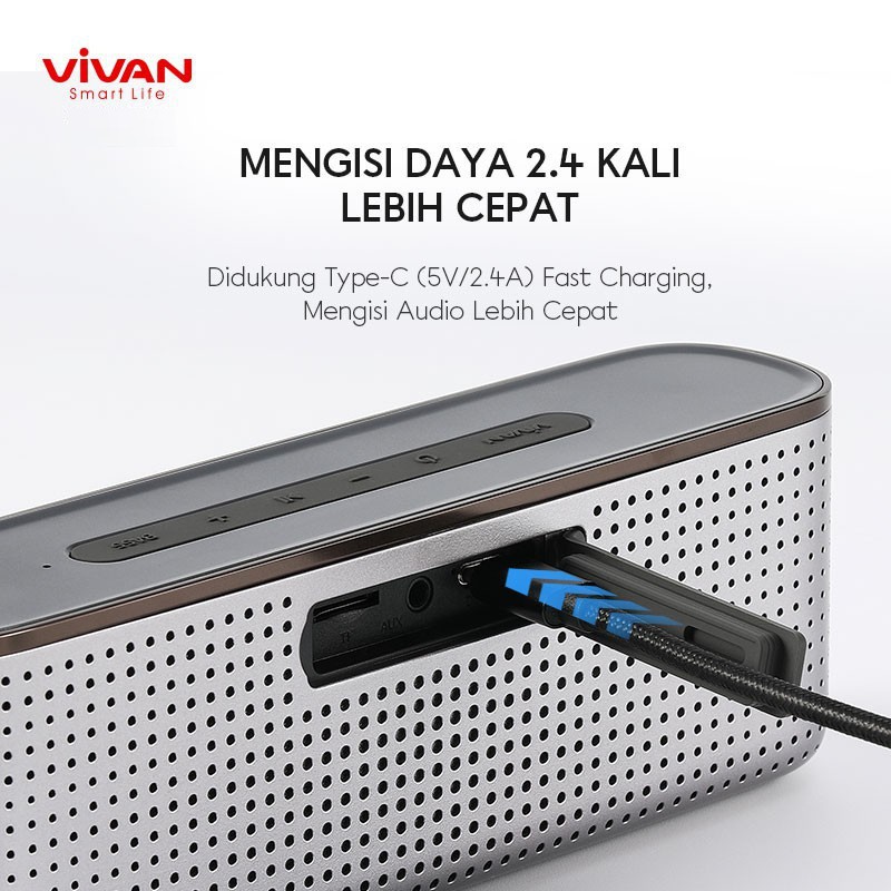 Speaker Bluetooth HI-Fi VIVAN VS10 Portable Waterproof IPX7 10W Mega Bass - Garansi Resmi 1 Tahun