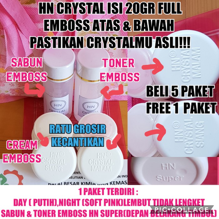 CREAM HN CRYSTAL EMBOSS 25gr ASLI/HN KRISTAL 25gr EMBOSS ATAS & BAWAH