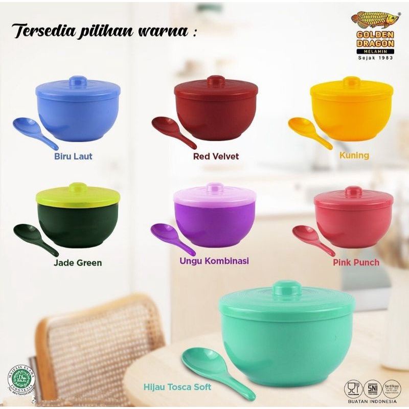 Tempat nasi melamin golden dragon T0408
