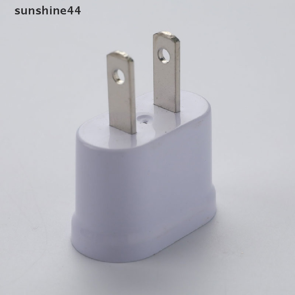 Sunshine Adapter Konverter Plug US Ke EU Bentuk Bulat &amp; Flat Dual Fungsi