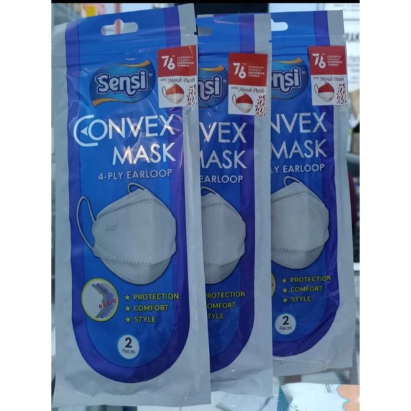 Masker SENSI CONVEX ECER SACHET ISI 2PCS / Sensi Duckbill 3D / Masker KF94