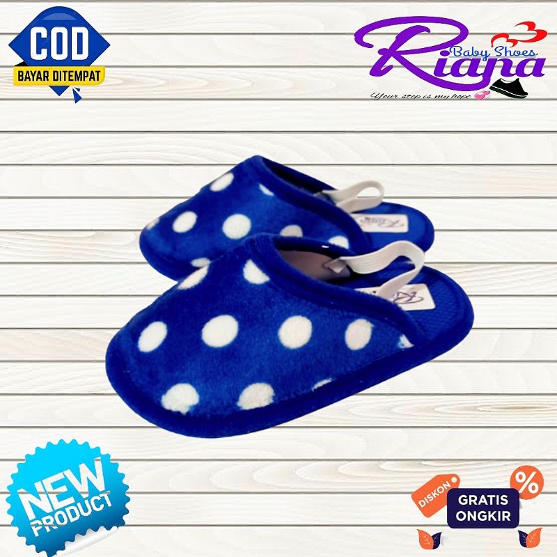 Sandal Slop bayi BAPAU polkadot polos murah terbaru usia 6-18 Bulan