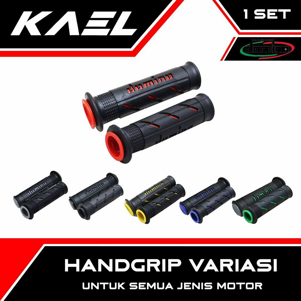 Handgrip Sisik Domino Universal Handle-Hand Grip-Fat-Pad Handfat-Handpad-Handlegrip Garis Variasi Untuk Semua Jenis Motor Hitam-Merah-Biru-Kuning-Abu-Hijau