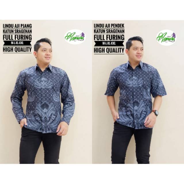 LINDU AJI LAWASAN Kemeja Batik Pria Katun Sragenan Full Furing