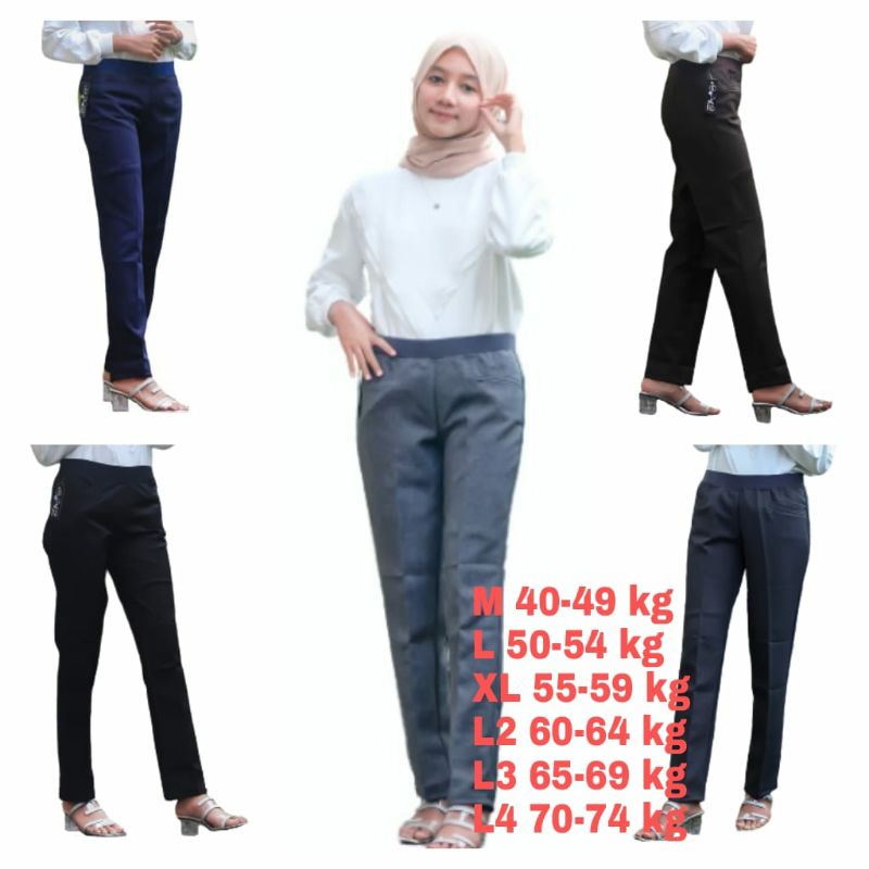 celana kerja wanita pinggang karet/celana formal wanita pinggang karet