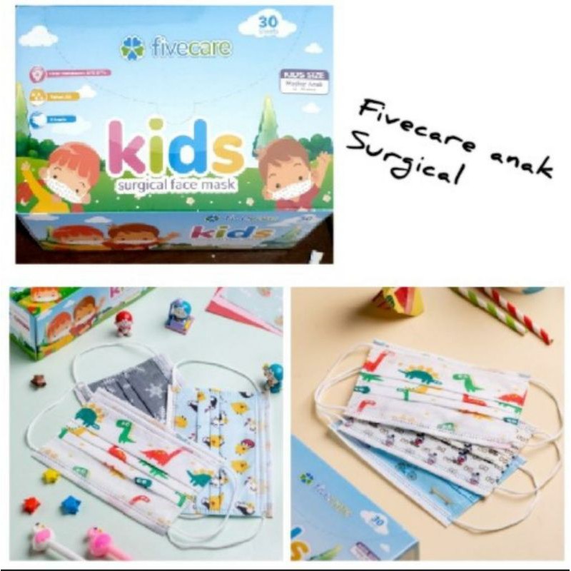 Surgical Mask Kids Earloop/Masker Medis Karet Anak Fivecare