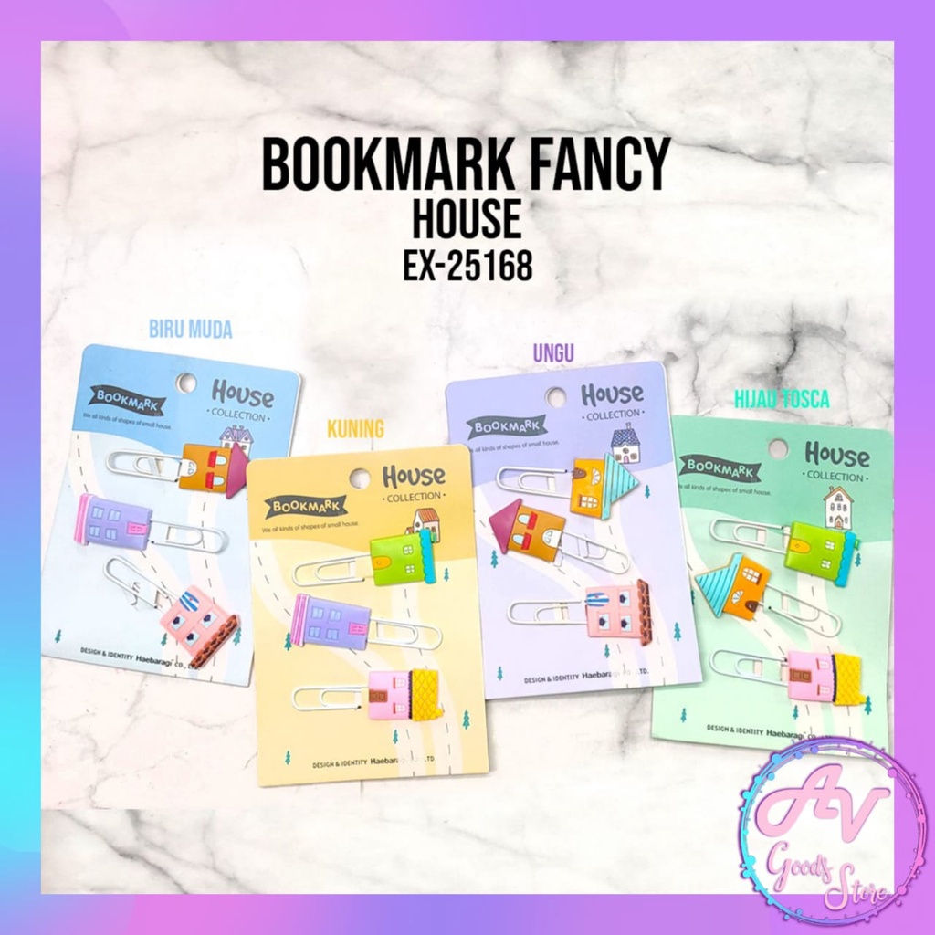 

klip kertas / penjepit kertas / bookmark / PAPER CLIP FANCY RUMAH EX25168