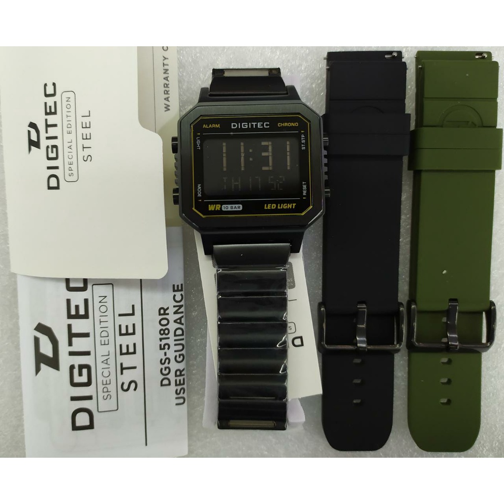 Jam Tangan Digitec Extra Straps DGS5180R DGS-5180R -BK-4 Original Murah