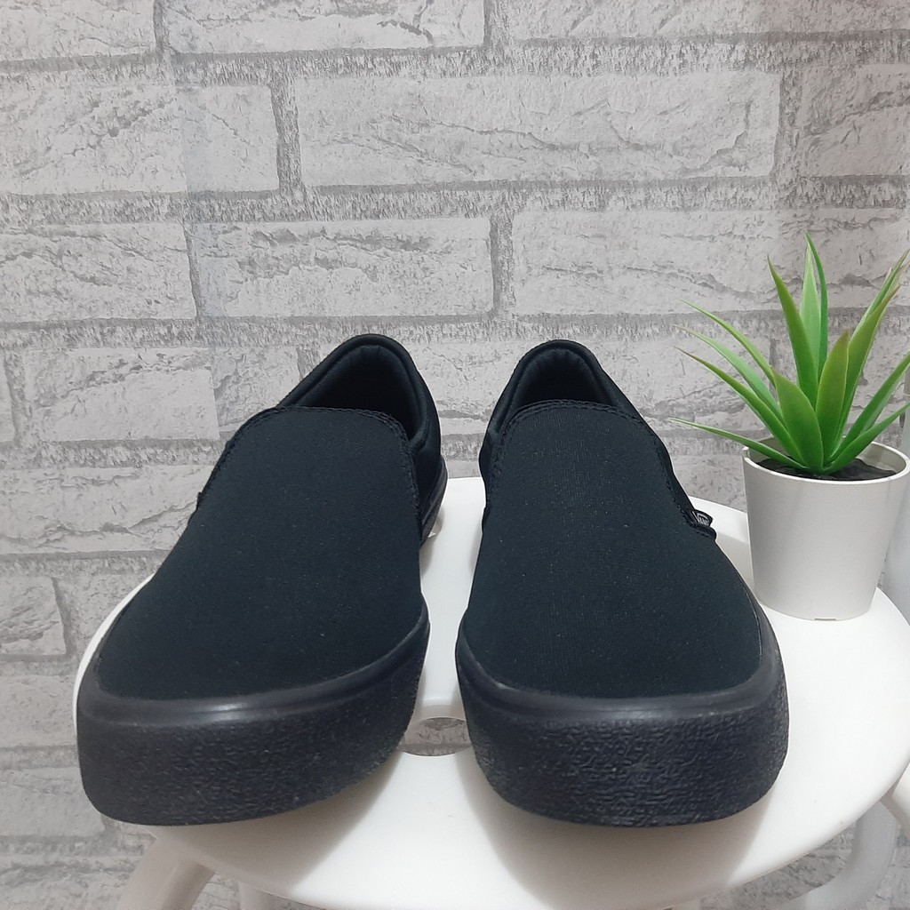 Sepatu Vans_Slip On Checkerboard full black sepatu Pria Wanita kerja kuliah Termurah traveling