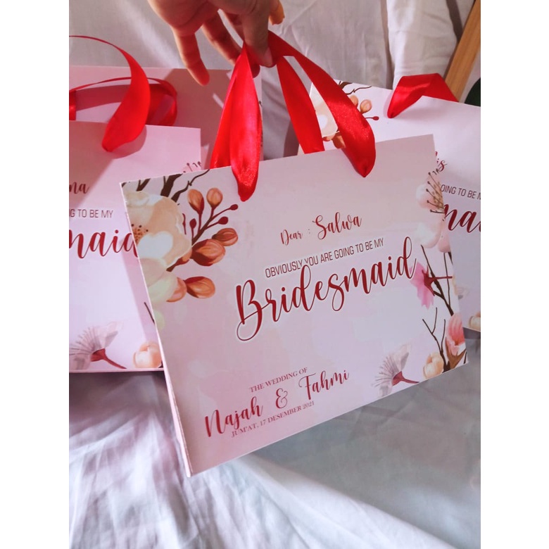 

PAPERBAG BRIDESMAID FREE CARD BRIDESMAID TAS KERTAS LANDSCAPE PAPERBAG CUSTOM