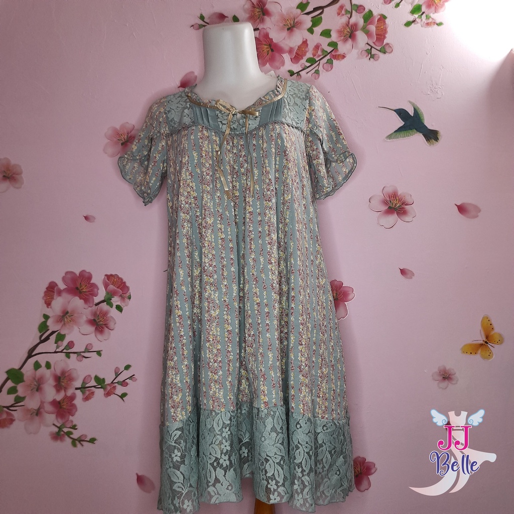 Axes Femme Flowery Sea Green Dress (DEA001)