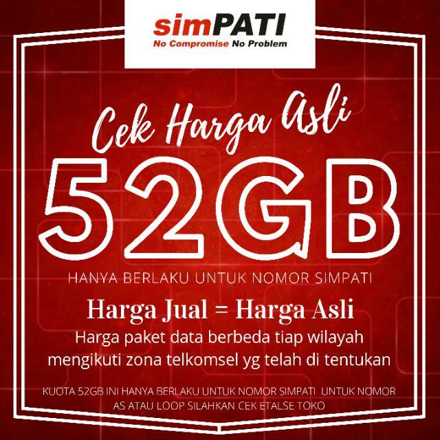 KUOTA 52GB SIMPATI HARGA ASLI