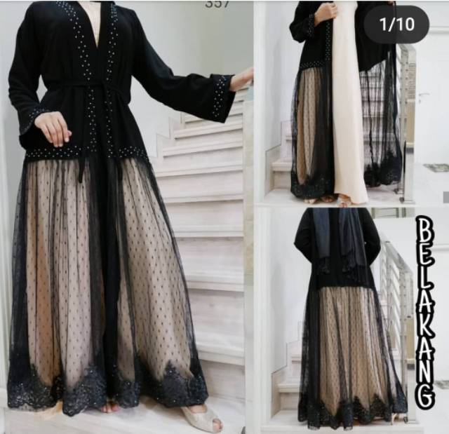 BAJU ABAYA FASHION MUSLIM ABAYA PESTA ABAYA MUSLIM INDIA ARAB ZEPHY TURKI KOMBINASI SARI