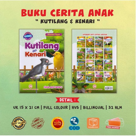 Buku Anak Cerita Dongeng Binatang Lengkap Bilingual Full Colour Burung Onta Kasuari