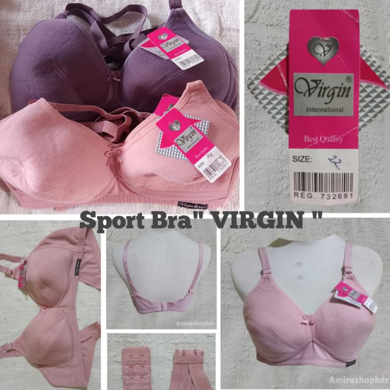 Sport Bra BH Virgin /Andin/Bodyfit Wanita Cewek Remaja Dewasa Tanpa Spon Bahan Kaos Size 34 36 38 40