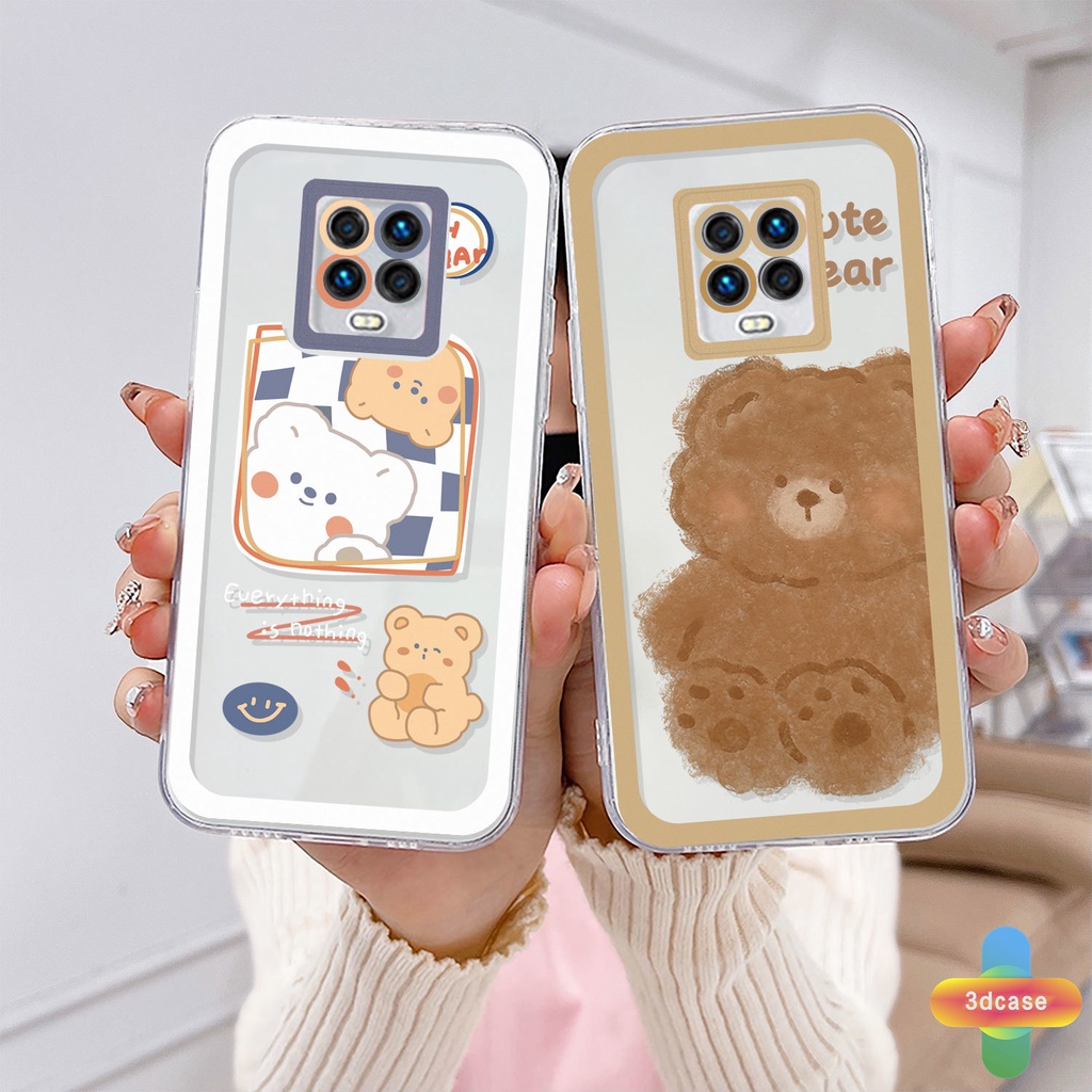 Soft TPU Case Xiaomi Redmi Note 9 8 10 10S 9 10 PRO MAX 11 9S Xiaomi Redmi POCO C3 C31 X3 NFC X3 PRO Redmi 9C NFC 9A 9i 9T 9AT 9ACTIV 9 PRO Power 10X POCO M2 PRO 10 Prime Couple Cute Bear Camera Protection Case