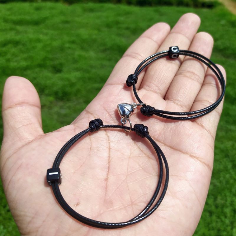 Gelang Couple Magnet Love huruf dadu double slide /gelang magnet / gelang couple / gelang nama