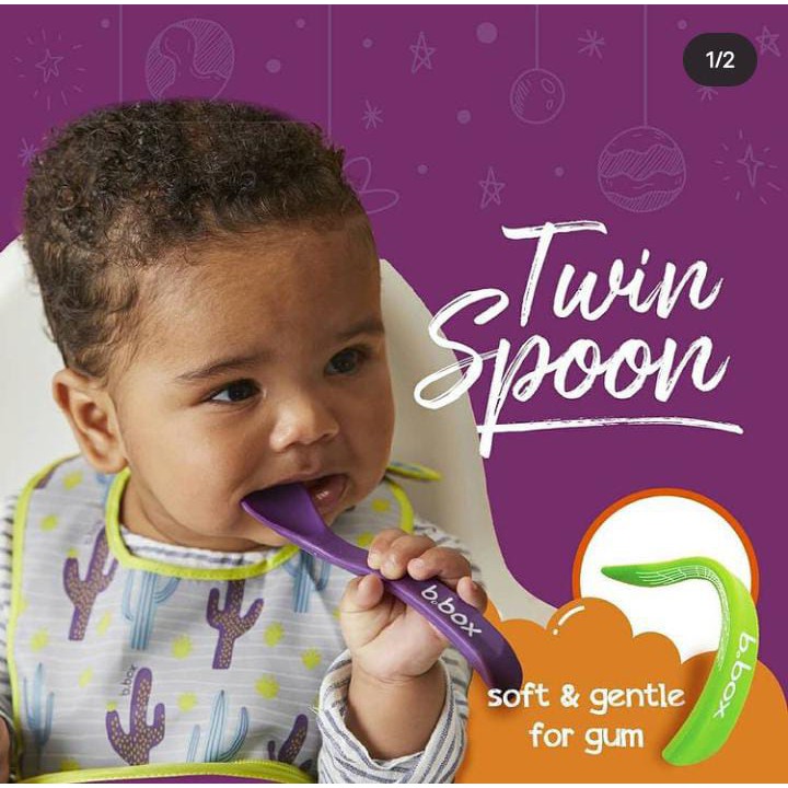 BBOX TWIN SPOON SOFT &amp; GENTLE FOR GUM / SENDOK BAYI/ SENDOK/ ALAT MAKAN / b.box twin spoon / b box twin spoon / sendok bbox / sendok anak