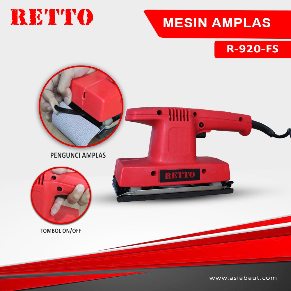 RETTO-Elektrik Sander Mesin Amplas Kayu Mesin Amplas Tembok -Electric Sander Serta Mesin Amplas Kayu Mailtank SH 116