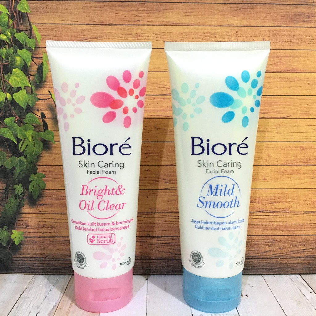 Jual Biore Skin Caring Facial Foam Bright And Oil Clear And Mild Smooth