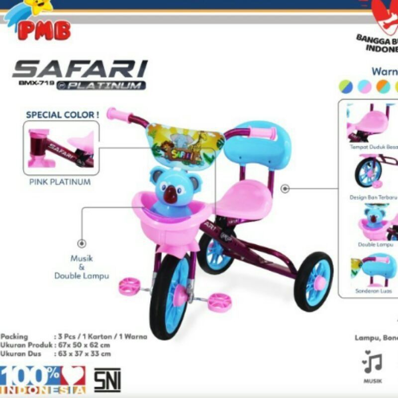 Sepeda Anak Roda tiga platinum bmx safari pmb 719