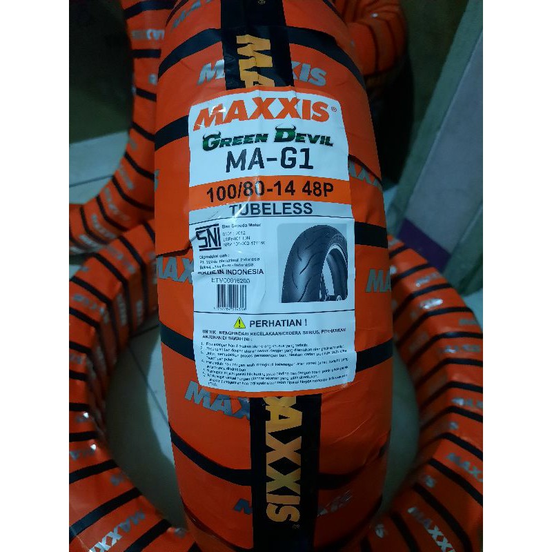 Maxxis Green Devil MA G1 80 90 100 / 80 - 14 Tubelles bonus pentil
