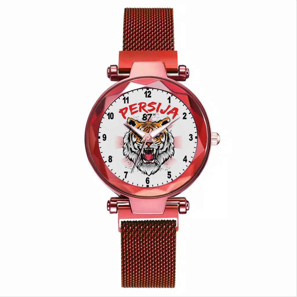 Jam Tangan Wanita Custom - Jak Angel PERSIJA MOTIF 5 Free Box &amp; Batre Cadangan