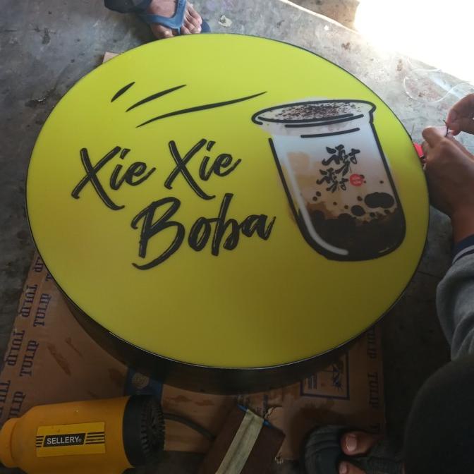 %$%$%$%$] neon box bulat 30 cm dua sisi