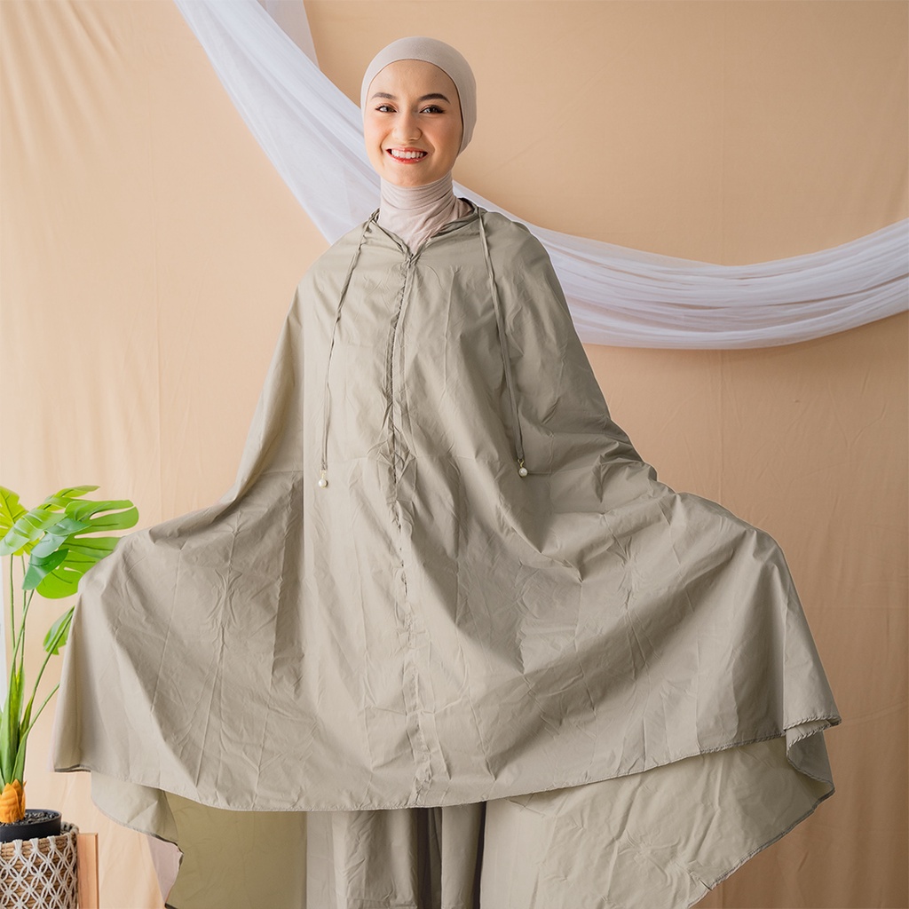 Alif Modern Wear - Mukena Mini Parasut Premium Korea Travel - Oyster Gray