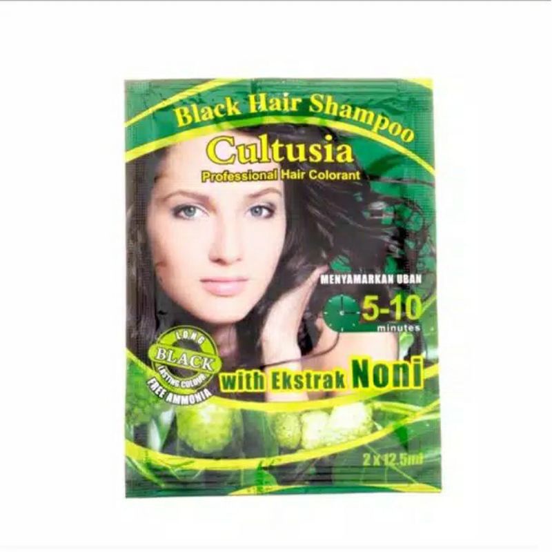 Cultusia Hair Shampo / Cat Rambut Black / Dark Brown ( Ecer )