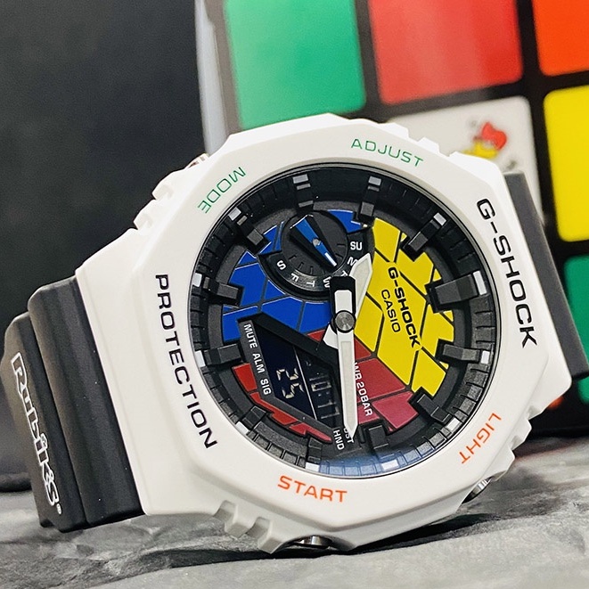 Jam Tangan Pria Casio G-Shock Rubiks Custom GSHOCK Limited X Rubik’s CUBE (GAE-2100RC)