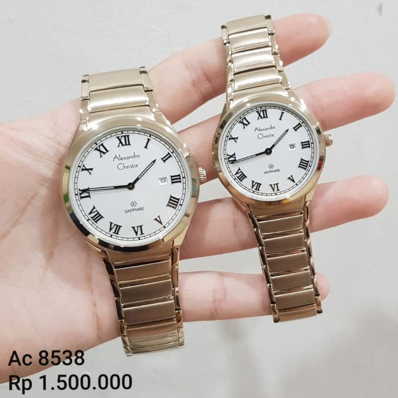 JAM TANGAN ALEXANDRE CHRISTIE COUPLE AC8538 | AC SAPPHIRE 8538 ROSEGOLD