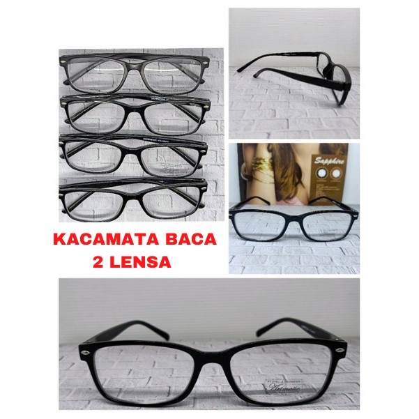Kacamata DUA LENSA Baca Plus   lensa putih ATM 4002 KT +100 /+ 400