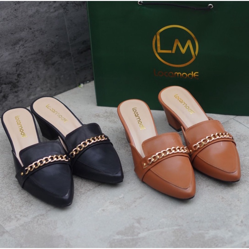 SENDAL HEELS LOCAMODE kode-011 (free box,paper bag) hak 5cm