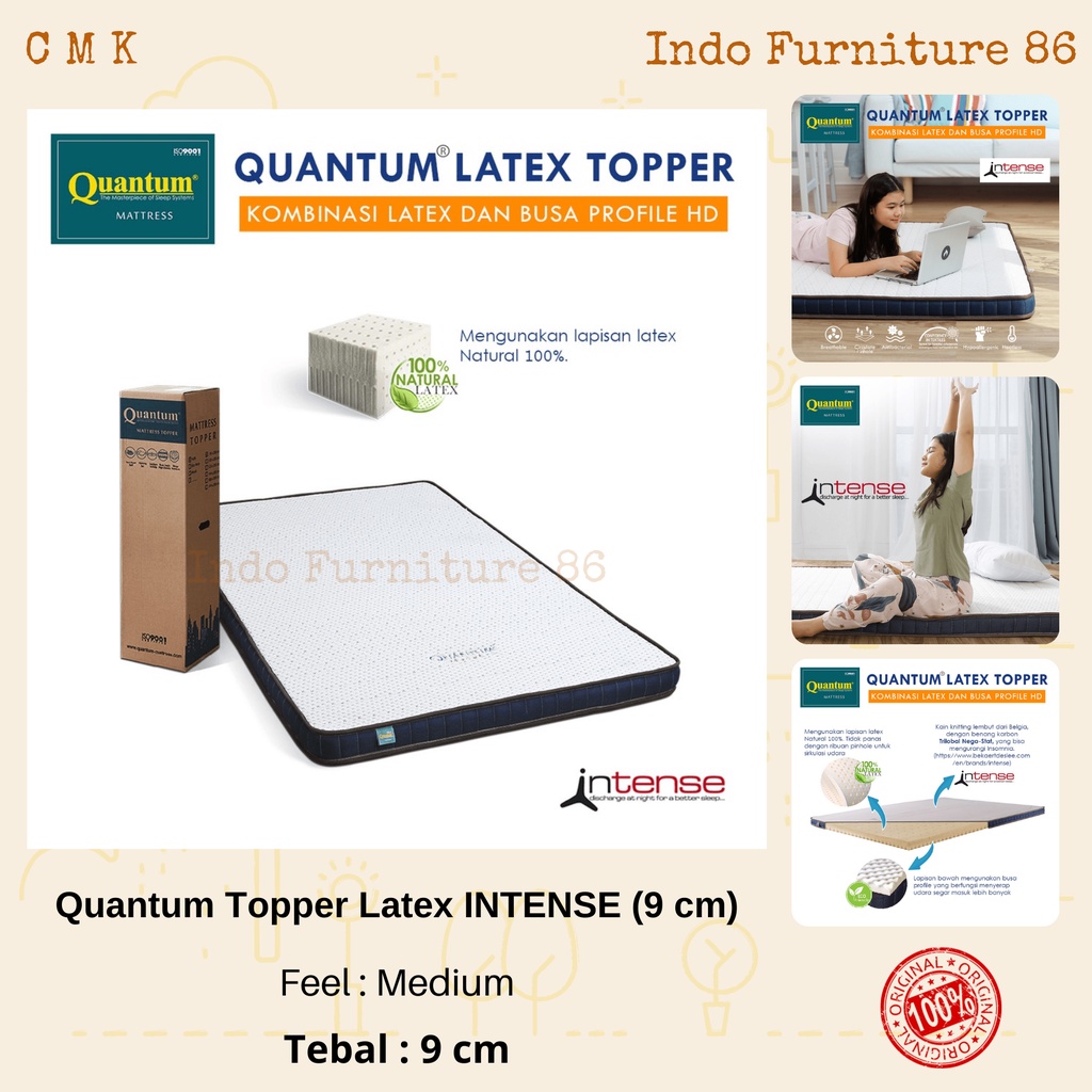Quantum Topper Latex Uk. 100x200x9cm INTENSE / Topper Latex / Topper Matras / Matras Latex / Kasur