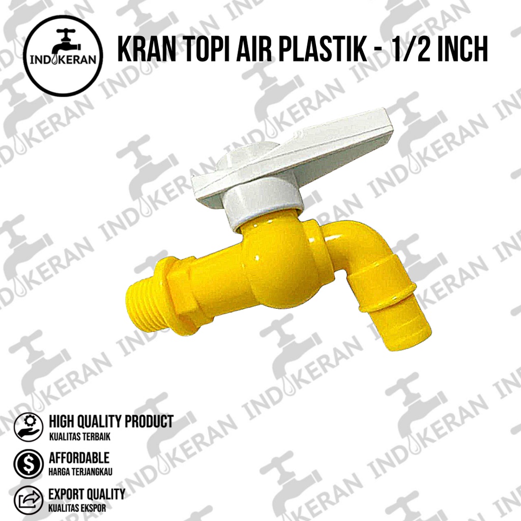 INDOKERAN - Kran Topi Air Plastik - 1/2 Inch