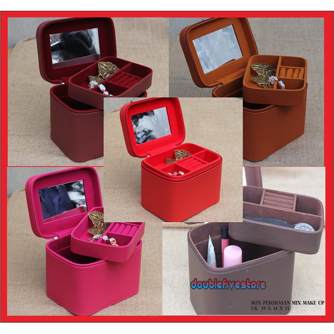 BEAUTY CASE MIX JEWELRY / TAS TEMPAT MAKE UP KOTAK KOSMETIK STORAGE BOX ORGANIZER BAG FULL COLOR