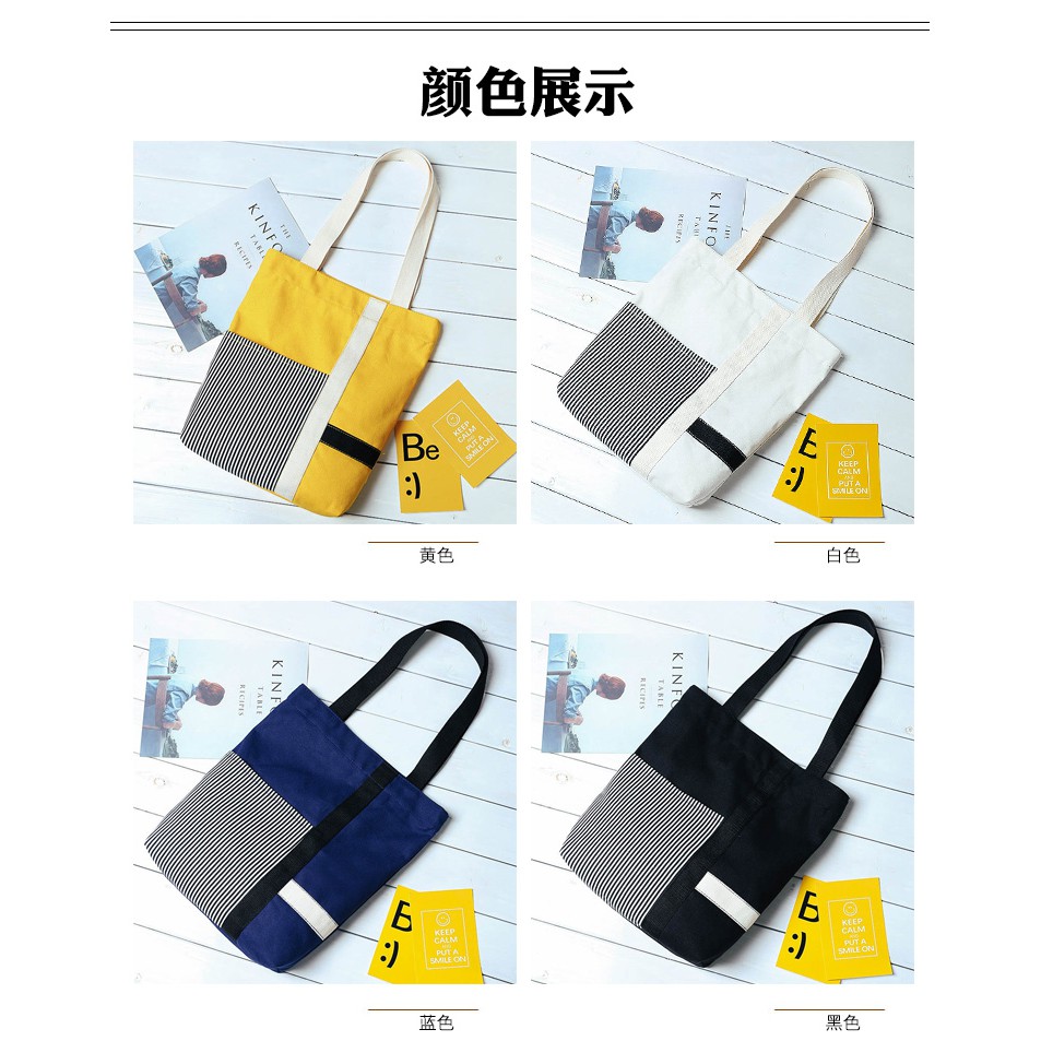 TC-99 tas canvas tote bag shoulder import korea jepang high quality