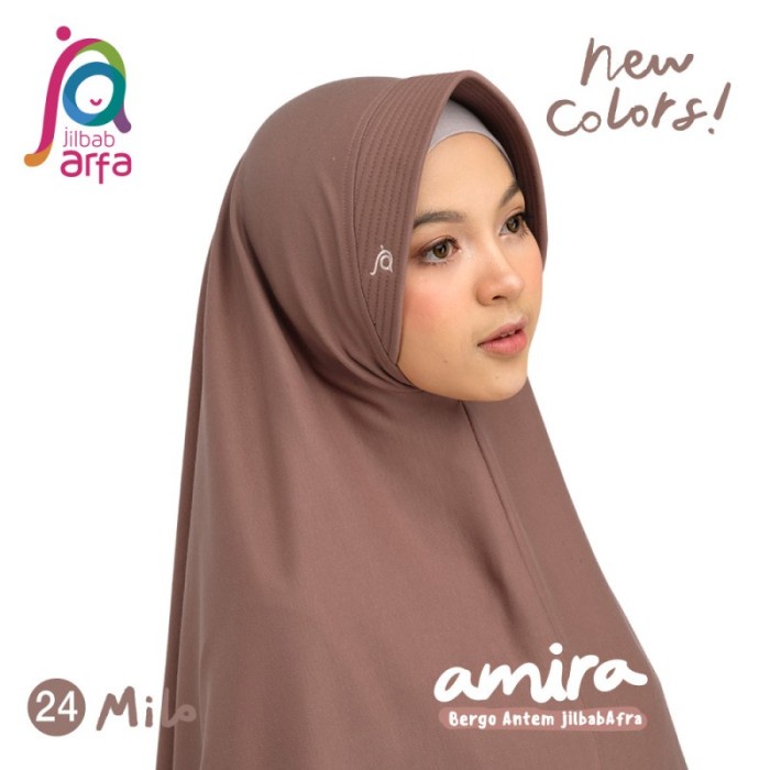 Jilbab Afra Amira - Warna Baru Pet Antem Instan - Hijab Jilbab Arfa - Milo, M