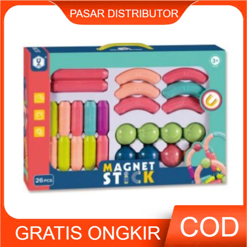 Mainan Anak MAGNET STICK Batang Magnet Blok Magnetik Puzzle Edukasi