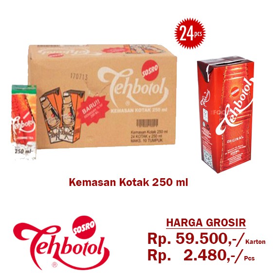 

Teh Botol Sosro Kemasan Kotak 250 ml